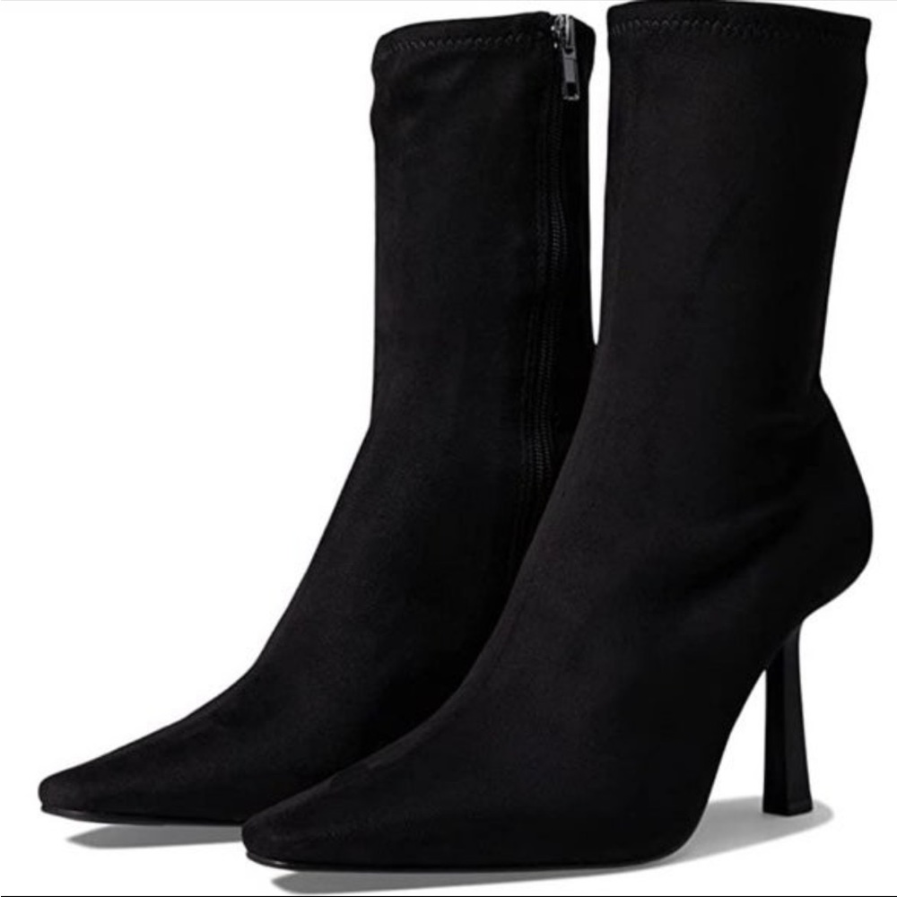 Steve Madden Vakay Black Suede Stilleto Heeled Boots New  With‎ Box Womans